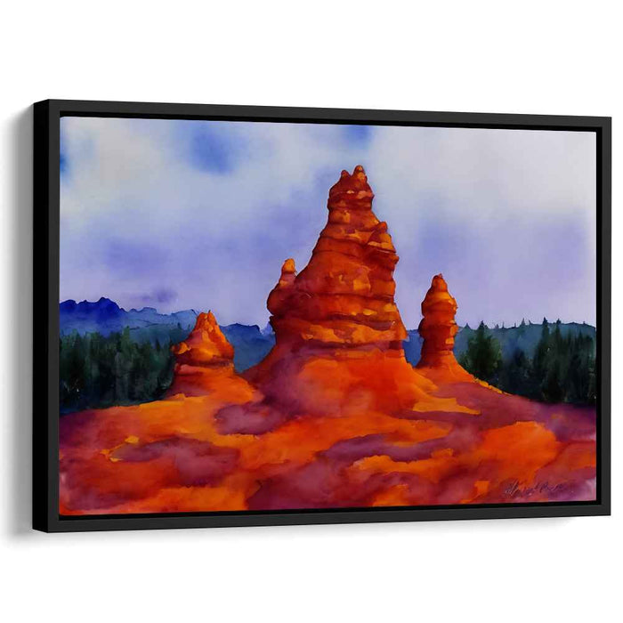 Watercolor Hoodoo formations #102