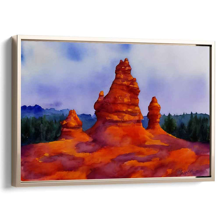 Watercolor Hoodoo formations #102