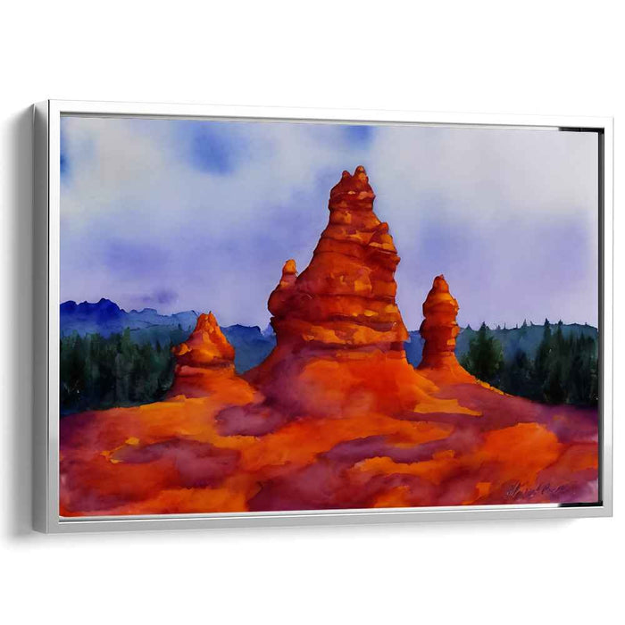 Watercolor Hoodoo formations #102