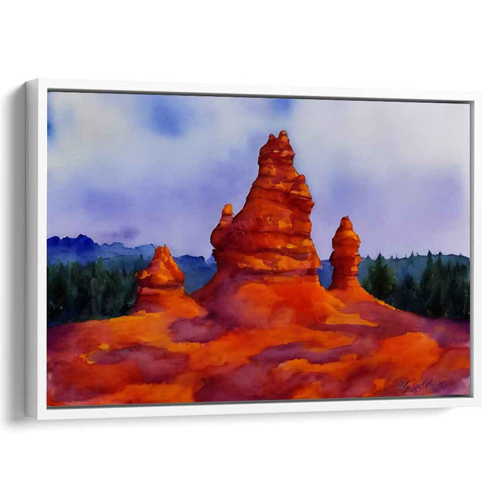 Watercolor Hoodoo formations #102