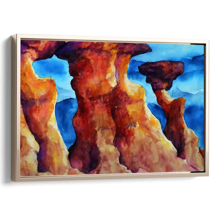 Ethereal Formations: Abstract Watercolor Landscape Art Print