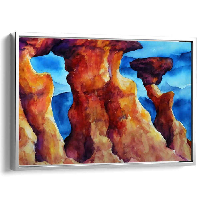 Ethereal Formations: Abstract Watercolor Landscape Art Print
