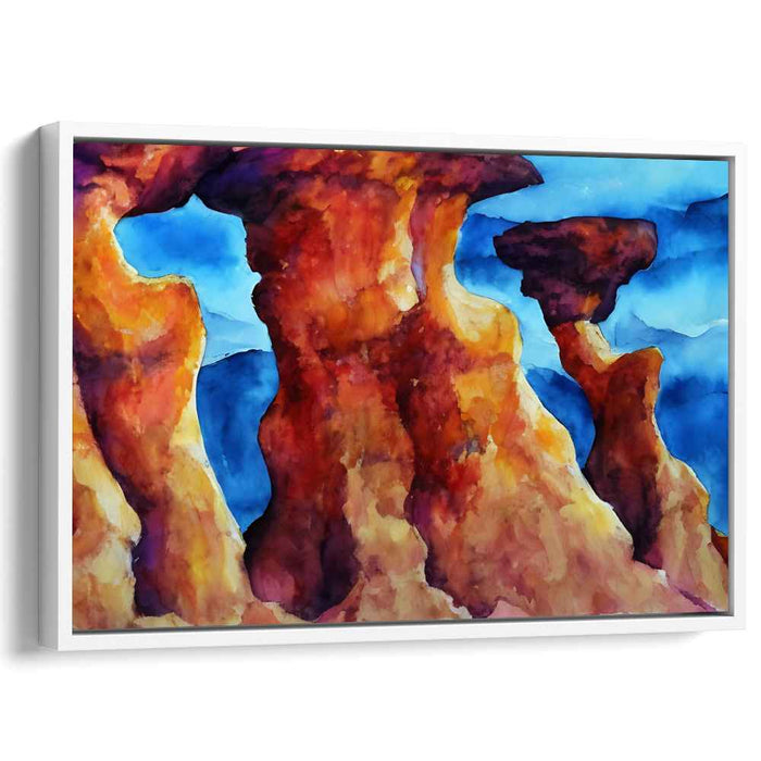Ethereal Formations: Abstract Watercolor Landscape Art Print