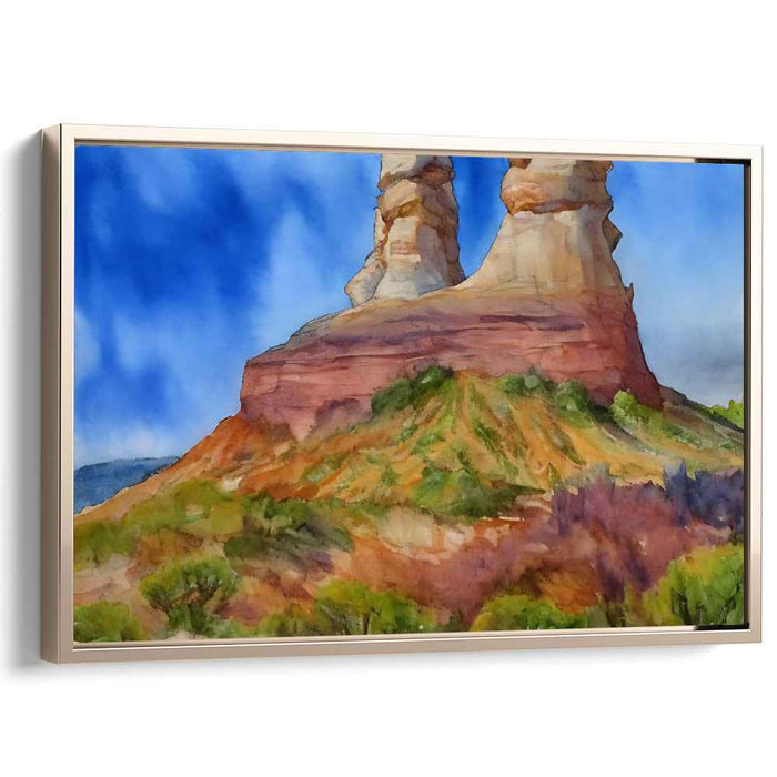 Tranquil Aqua Serenity: Serene Landscape Watercolor Painting