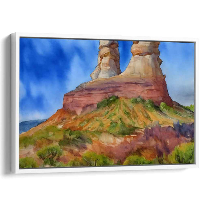 Tranquil Aqua Serenity: Serene Landscape Watercolor Painting