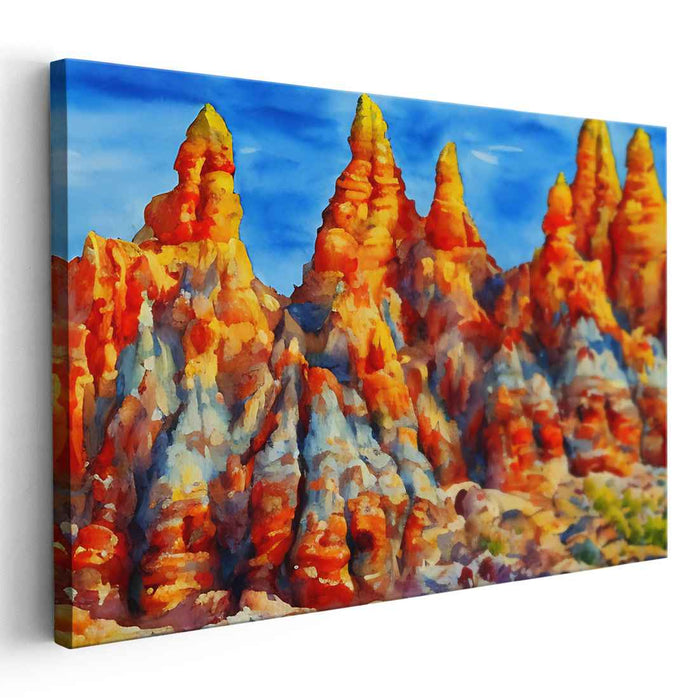 Colorful Horizon Mirage: Vibrant Landscape Canvas Art Print