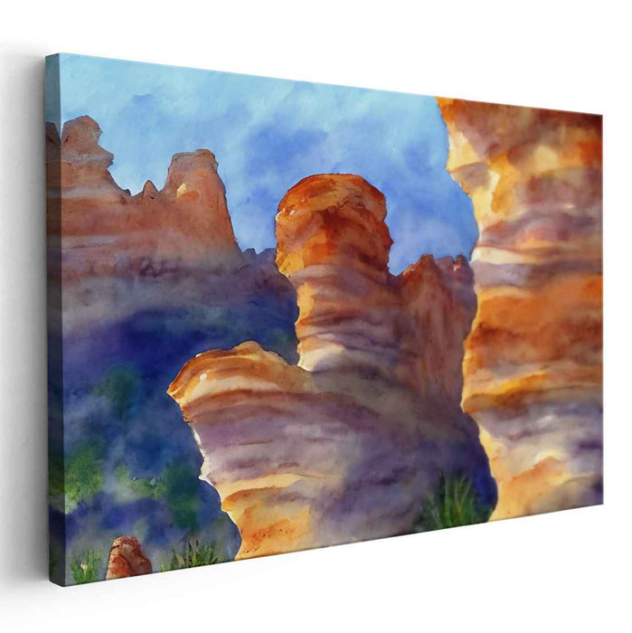 Desert Mirage Blues: Watercolor Landscape of the American Southwest