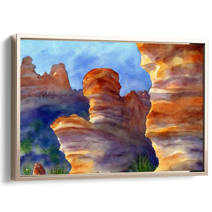 Desert Mirage Blues: Watercolor Landscape of the American Southwest