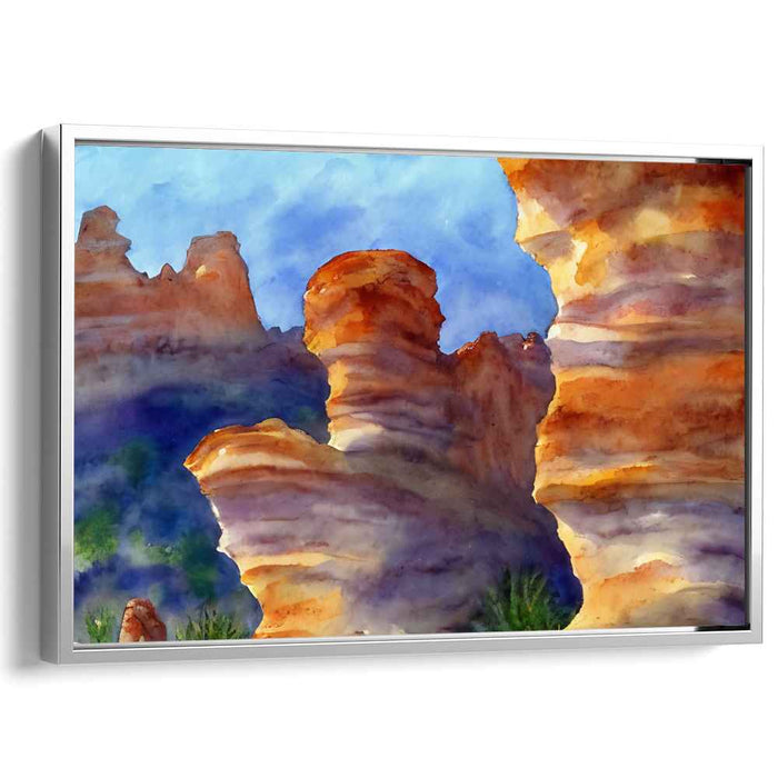 Desert Mirage Blues: Watercolor Landscape of the American Southwest
