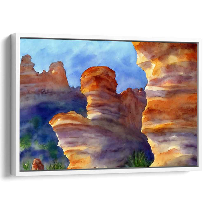 Desert Mirage Blues: Watercolor Landscape of the American Southwest
