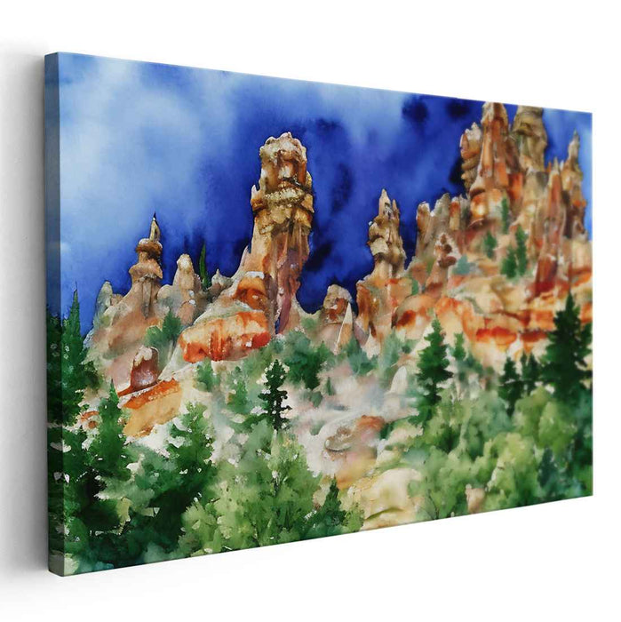 Watercolor Hoodoo formations #116