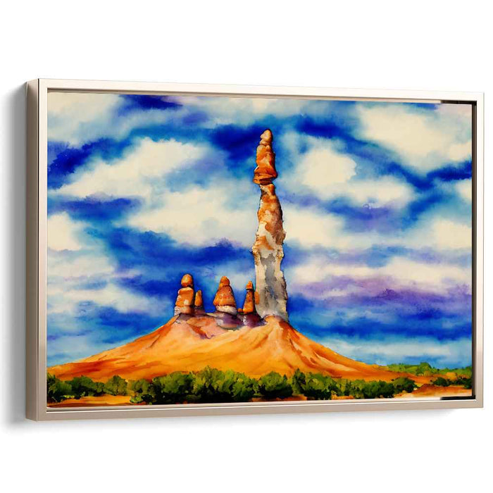 Surreal Spires: Dreamlike Desert Landscape Canvas Art Print