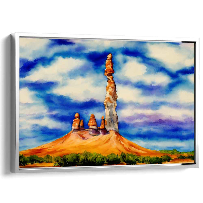 Surreal Spires: Dreamlike Desert Landscape Canvas Art Print