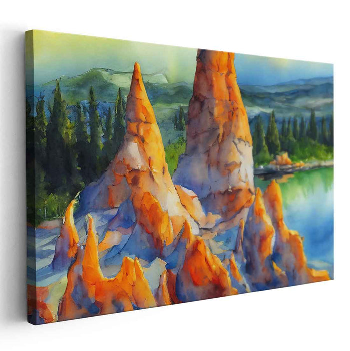 Watercolor Hoodoo formations #122