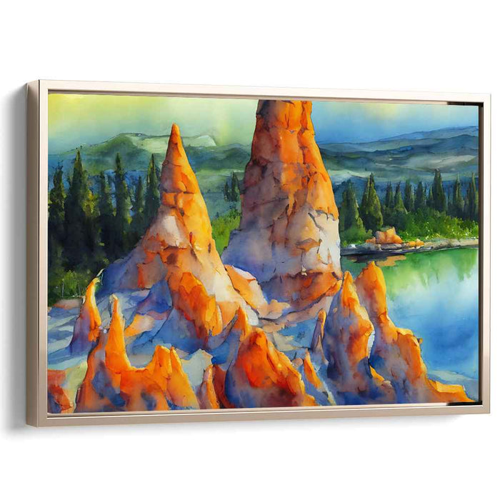 Watercolor Hoodoo formations #122