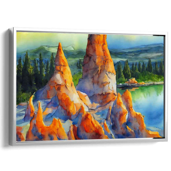 Watercolor Hoodoo formations #122