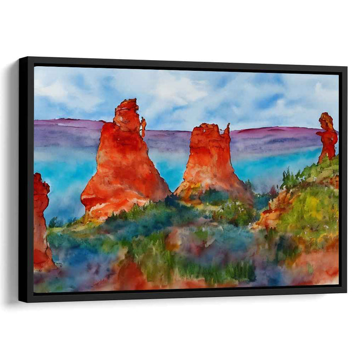 Watercolor Hoodoo formations #123