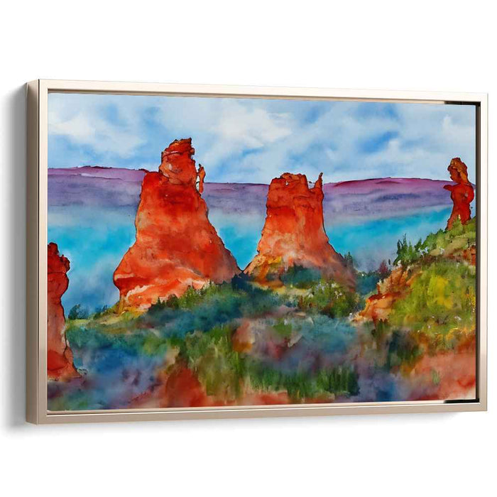 Watercolor Hoodoo formations #123