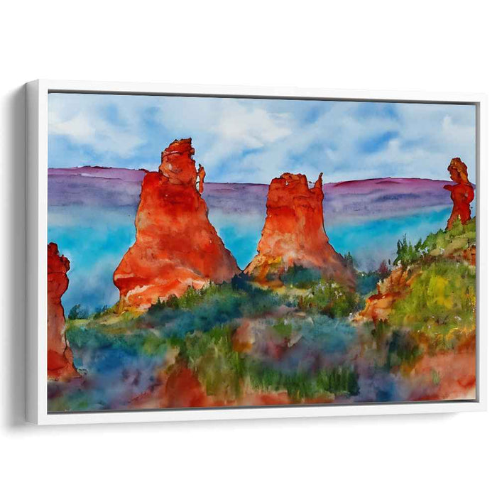 Watercolor Hoodoo formations #123