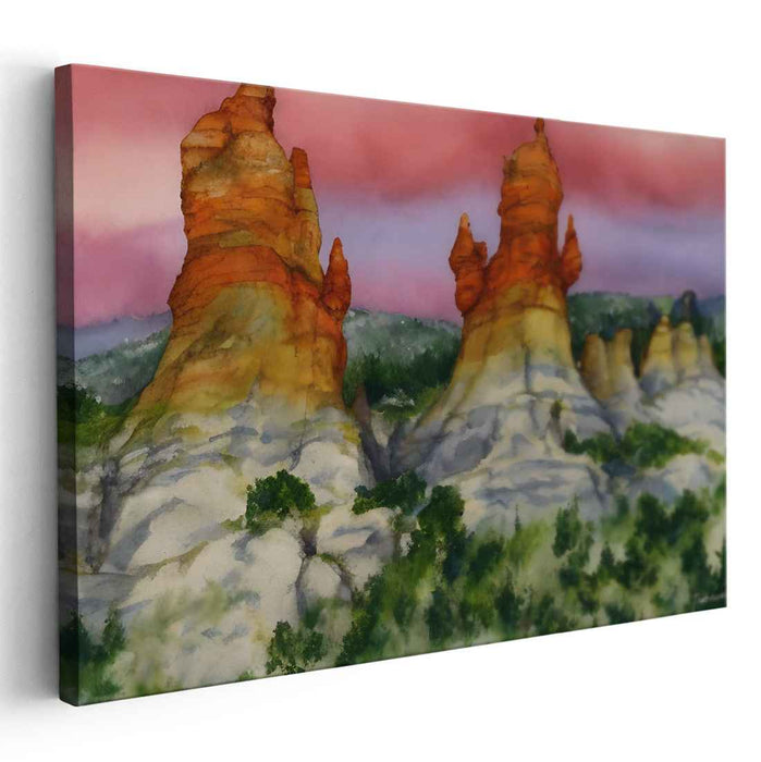 Watercolor Hoodoo formations #124