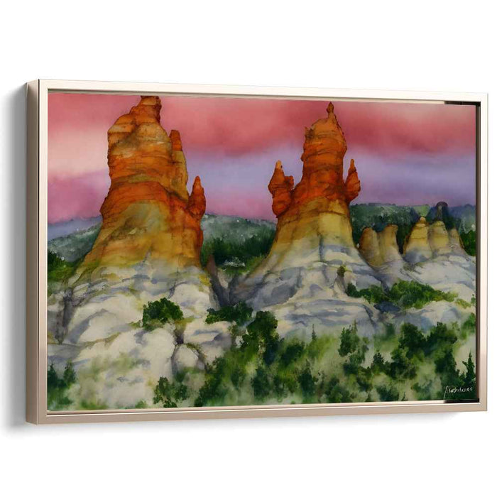 Watercolor Hoodoo formations #124