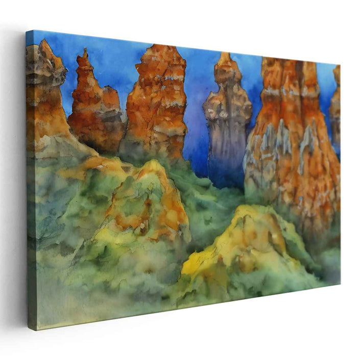 Watercolor Hoodoo formations #127