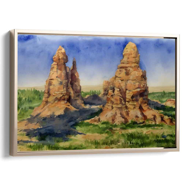 Tranquil Aquarelle Scene: Serene Landscape Watercolor Art