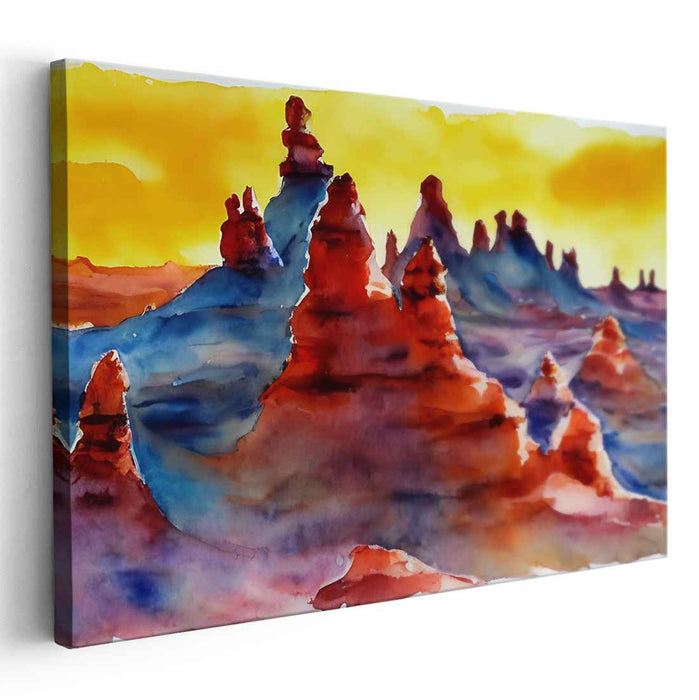 Watercolor Hoodoo formations #129