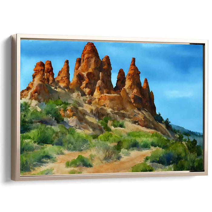 Majestic Red Rock Spires Under a Vibrant Sky: Southwest Landscape Canvas Art Print