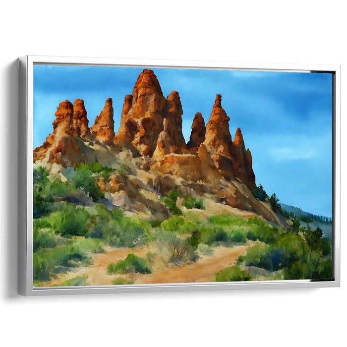 Majestic Red Rock Spires Under a Vibrant Sky: Southwest Landscape Canvas Art Print