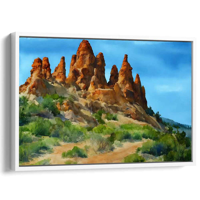 Majestic Red Rock Spires Under a Vibrant Sky: Southwest Landscape Canvas Art Print