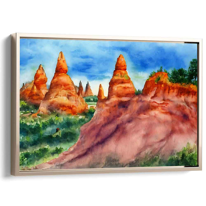 Calm Waterside Symphony: Tranquil Landscape Watercolor Painting