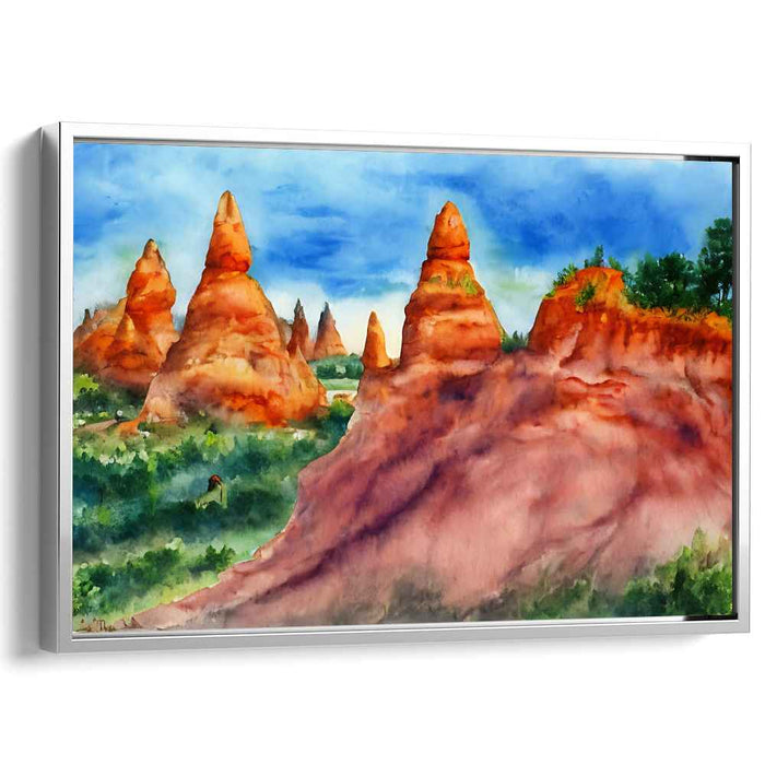 Calm Waterside Symphony: Tranquil Landscape Watercolor Painting