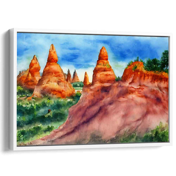 Calm Waterside Symphony: Tranquil Landscape Watercolor Painting