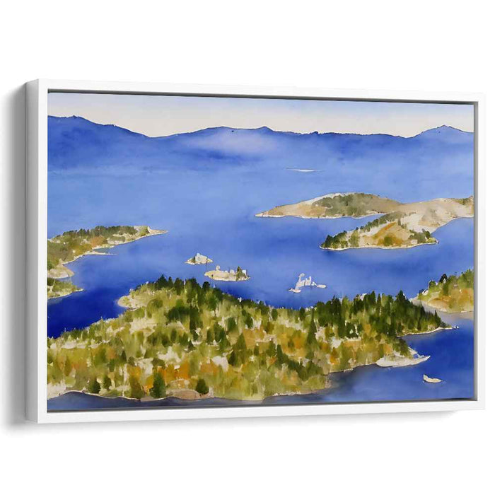 Islands Beyond Serenity: Majestic Lake and Islands Landscape Canvas Art