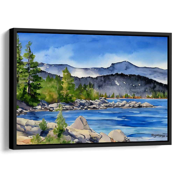 Pastel Peaks Perspective: Watercolor Vista of a Mountainous Landscape