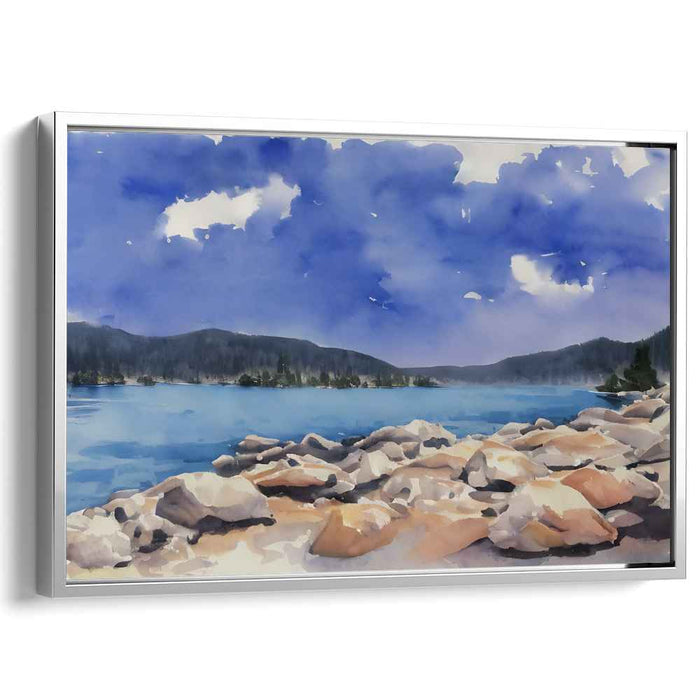 Aquamarine Vista: Watercolor Landscape Art Print