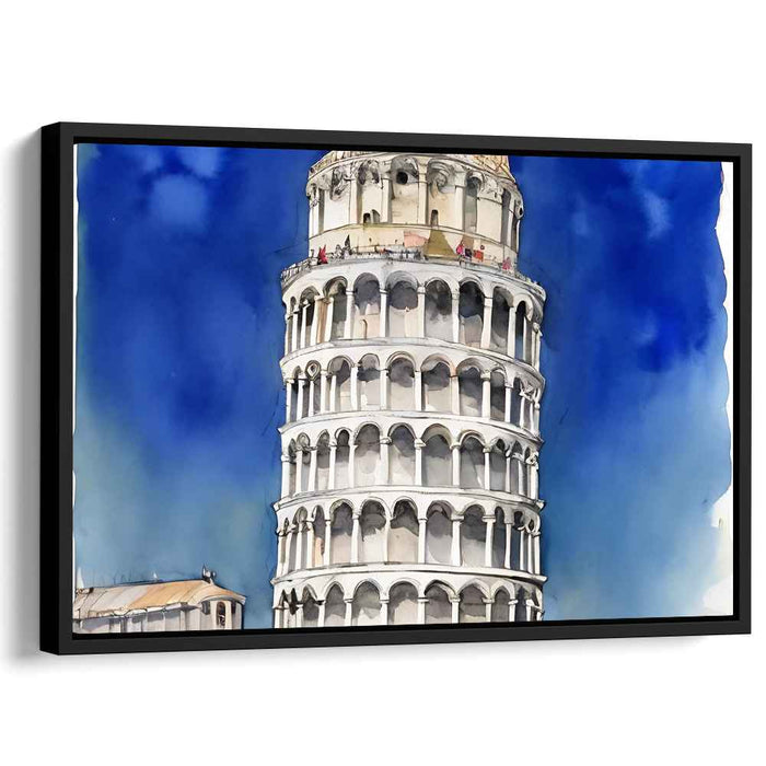 Ethereal Lean: Watercolor Impressions of the Leaning Tower of Pisa