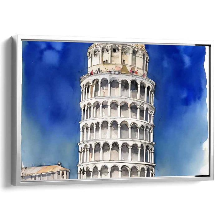 Ethereal Lean: Watercolor Impressions of the Leaning Tower of Pisa