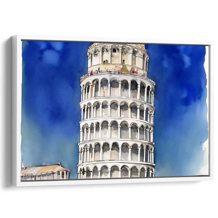 Ethereal Lean: Watercolor Impressions of the Leaning Tower of Pisa