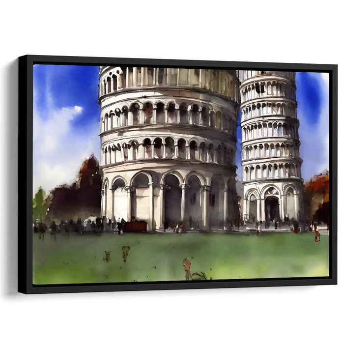 Tilted Whispers of Italy: Watercolor Impressions of the Leaning Tower of Pisa