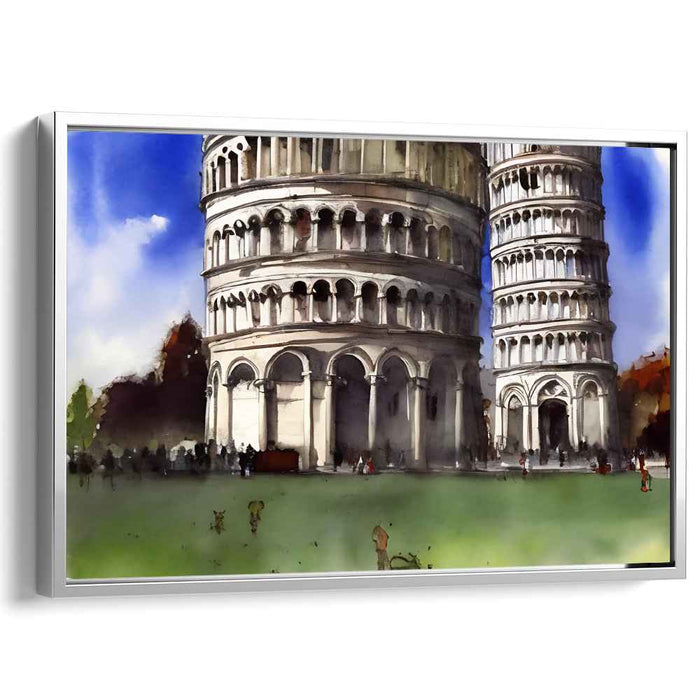Tilted Whispers of Italy: Watercolor Impressions of the Leaning Tower of Pisa
