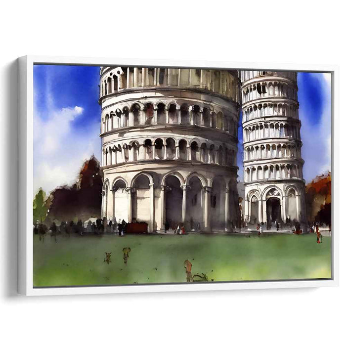 Tilted Whispers of Italy: Watercolor Impressions of the Leaning Tower of Pisa