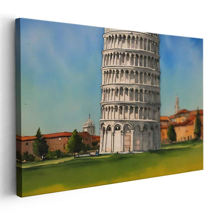 Timeless Marvel: The Leaning Tower of Pisa Canvas Art Print