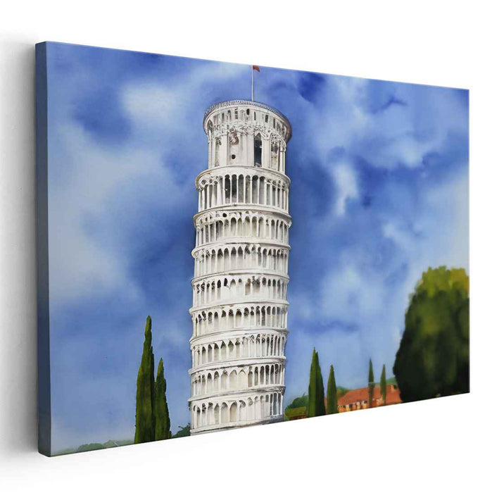 Watercolor Leaning Tower of Pisa #112