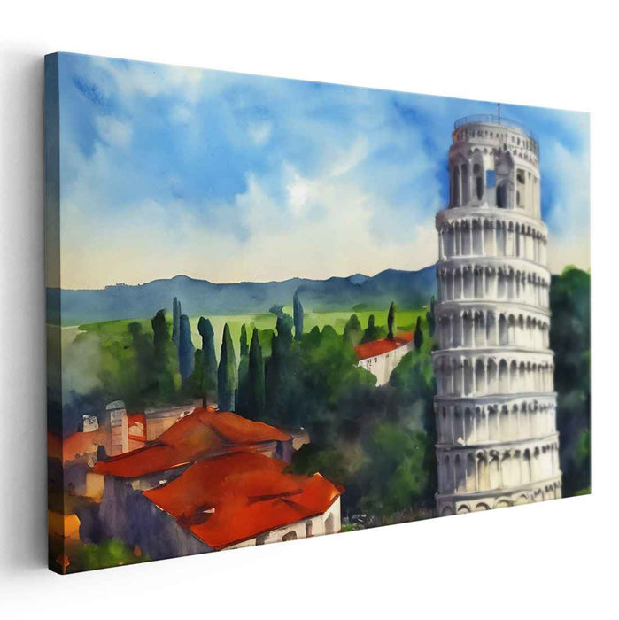 Tower of Golden Light: The Leaning Tower in Sunlit Splendor