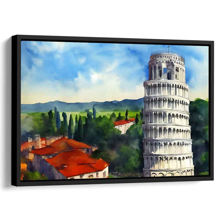 Tower of Golden Light: The Leaning Tower in Sunlit Splendor