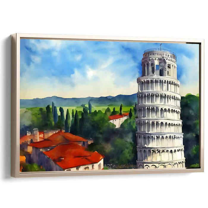 Tower of Golden Light: The Leaning Tower in Sunlit Splendor