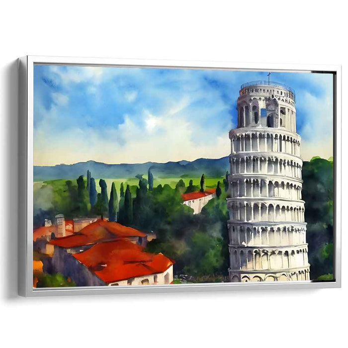 Tower of Golden Light: The Leaning Tower in Sunlit Splendor