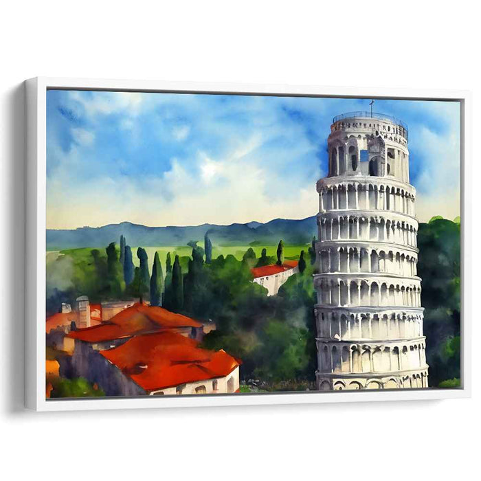 Tower of Golden Light: The Leaning Tower in Sunlit Splendor